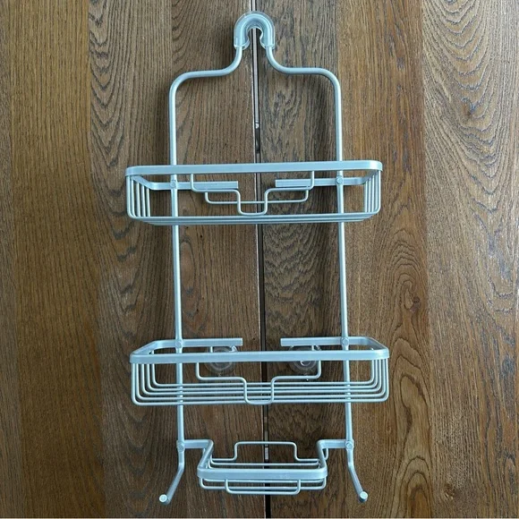 Zenna Home Rustproof Hanging Shower Caddy Satin Chrome Sturdy Metal - Picture 1 of 11